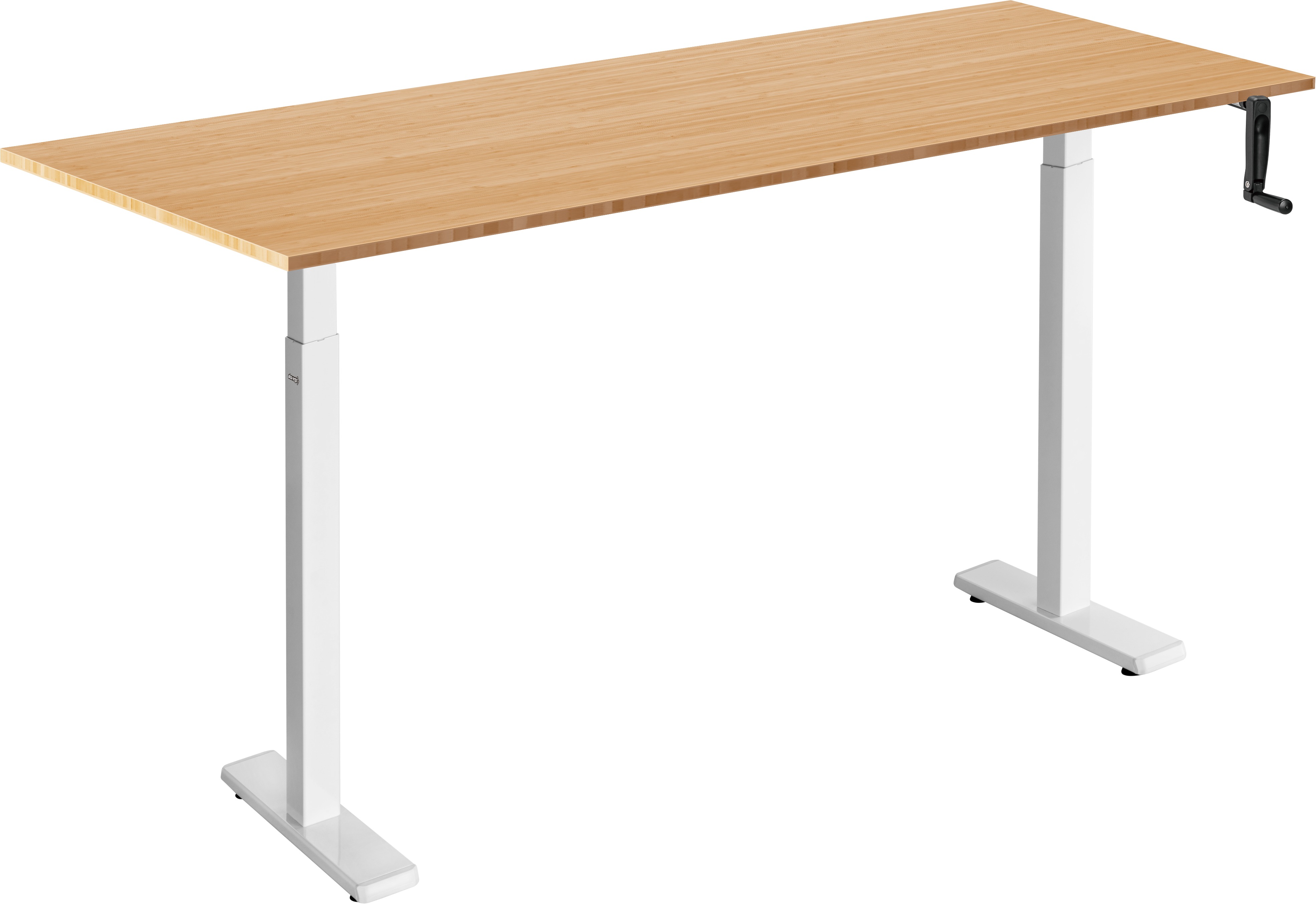 AlzaErgo Table ET3 Essential biely + doska 160 × 80 cm bambusová