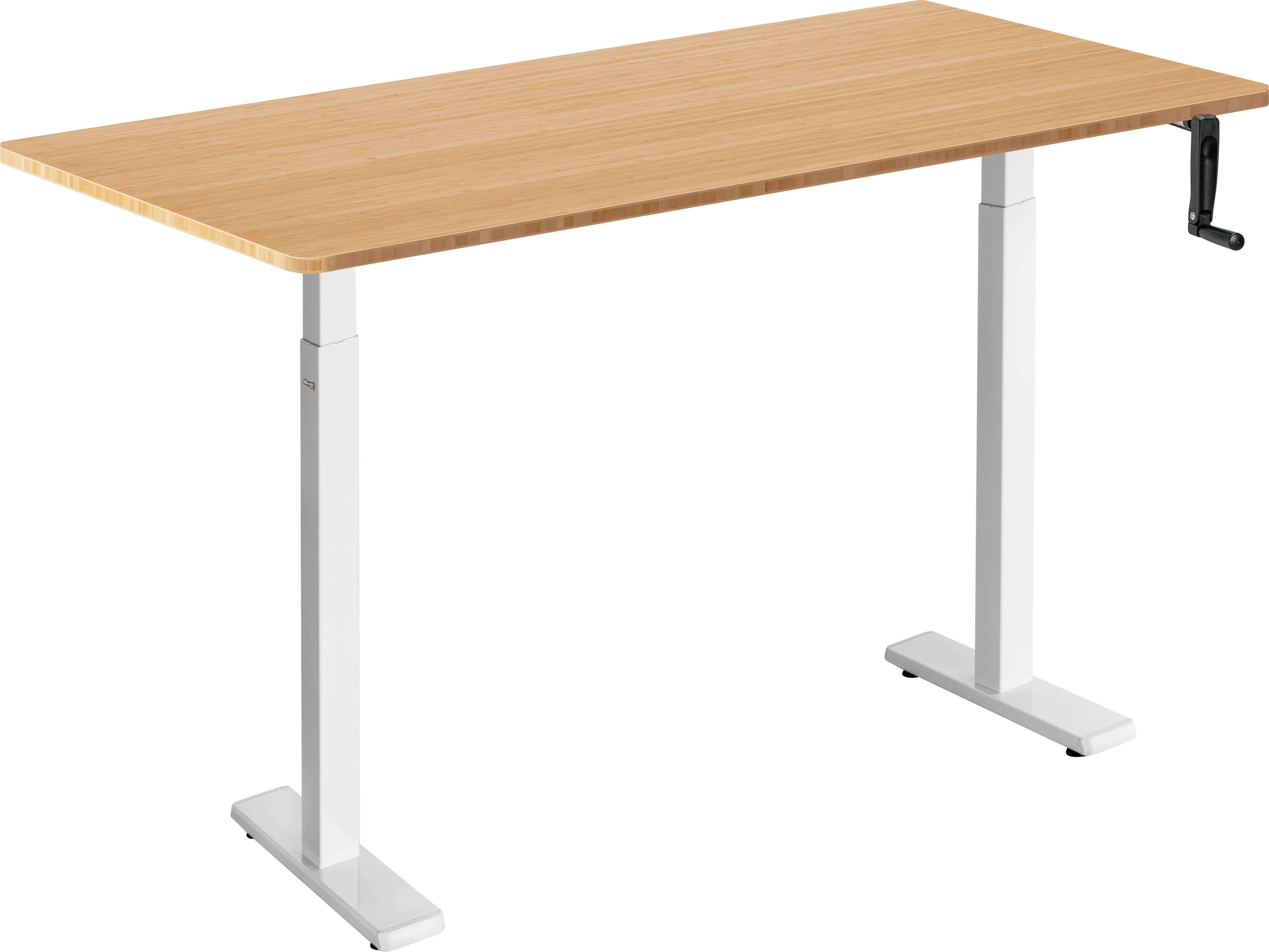 AlzaErgo Table ET3 Essential biely + doska 120 × 80 cm bambusová zaoblená