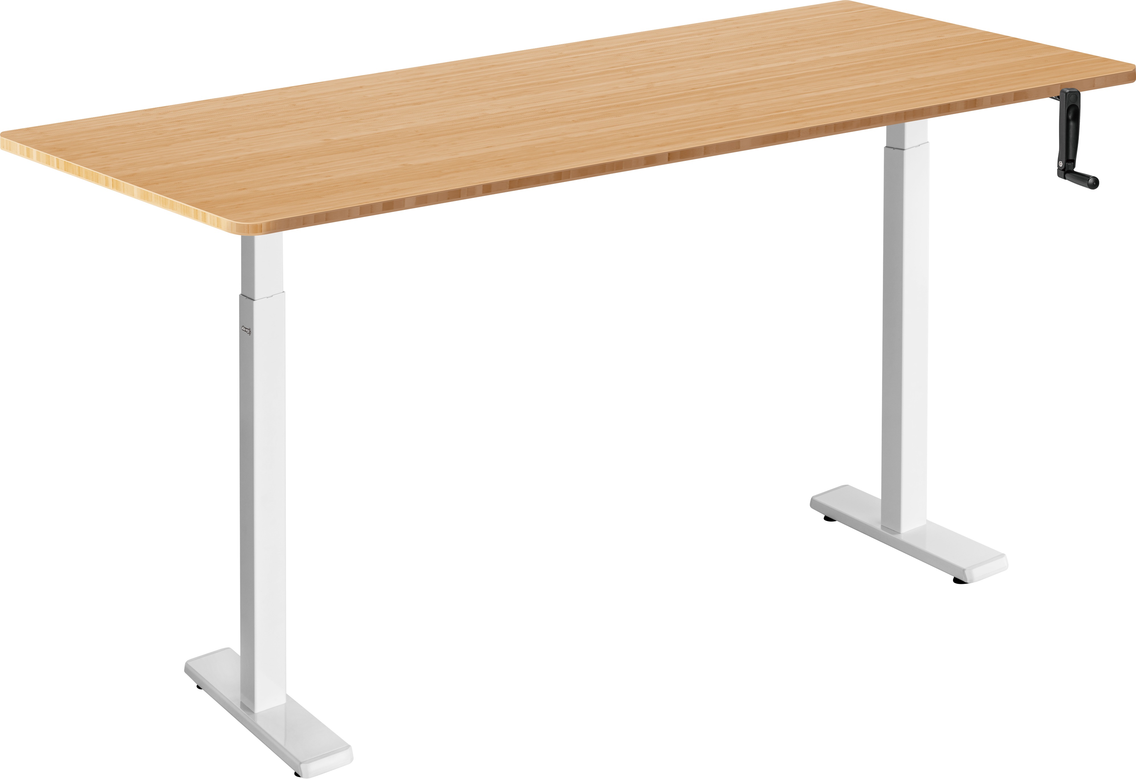 AlzaErgo Table ET3 Essential biely + doska 160 × 80 cm bambusová zaoblená