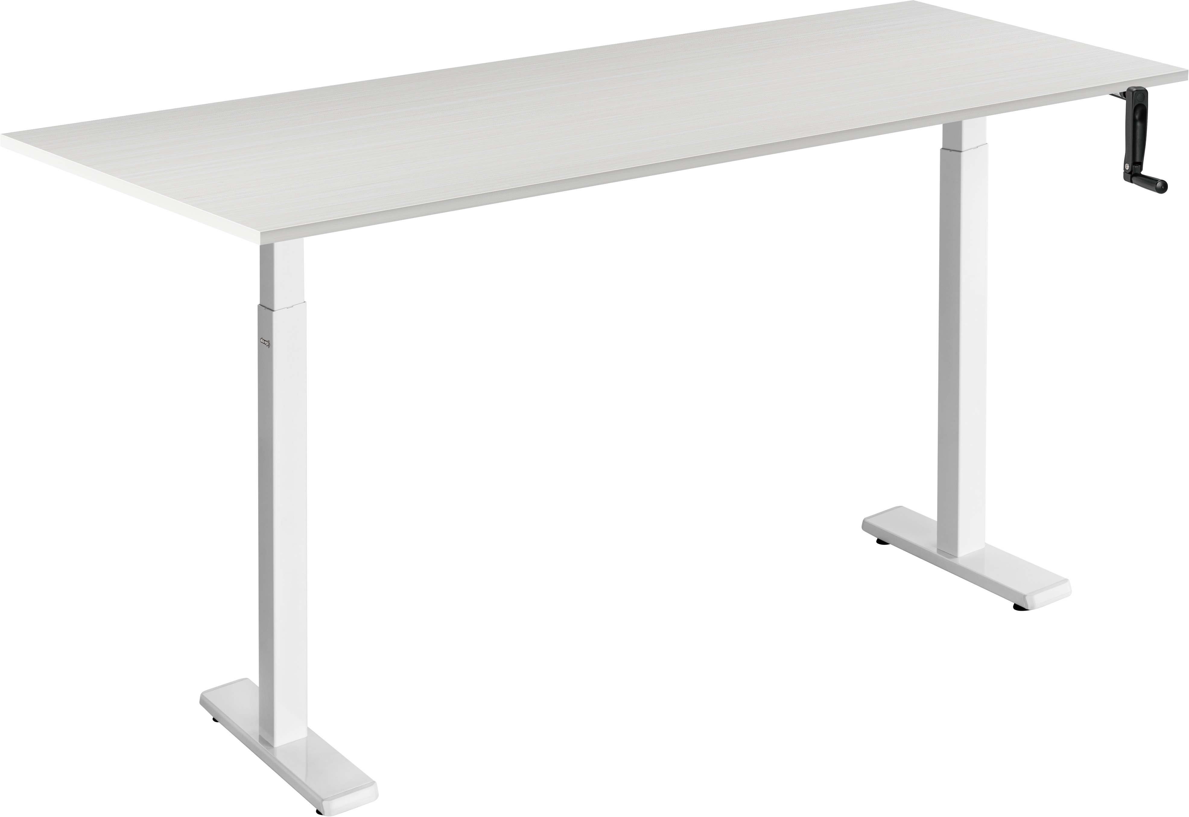 AlzaErgo Table ET3 Essential biely + doska 160 × 80 cm lamino biely dub