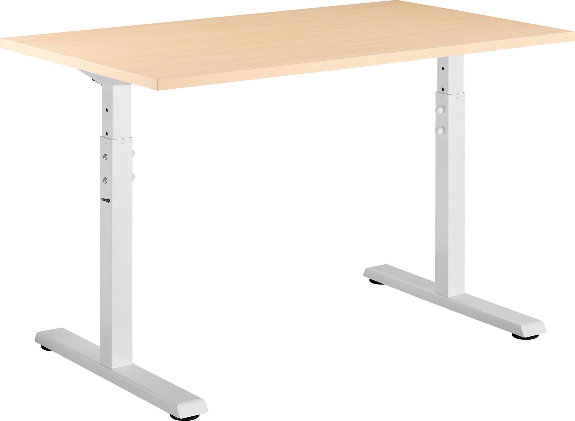 AlzaErgo Fixed Table FT1 biely + Stolová doska TTE-12 120 × 80 cm lamino breza