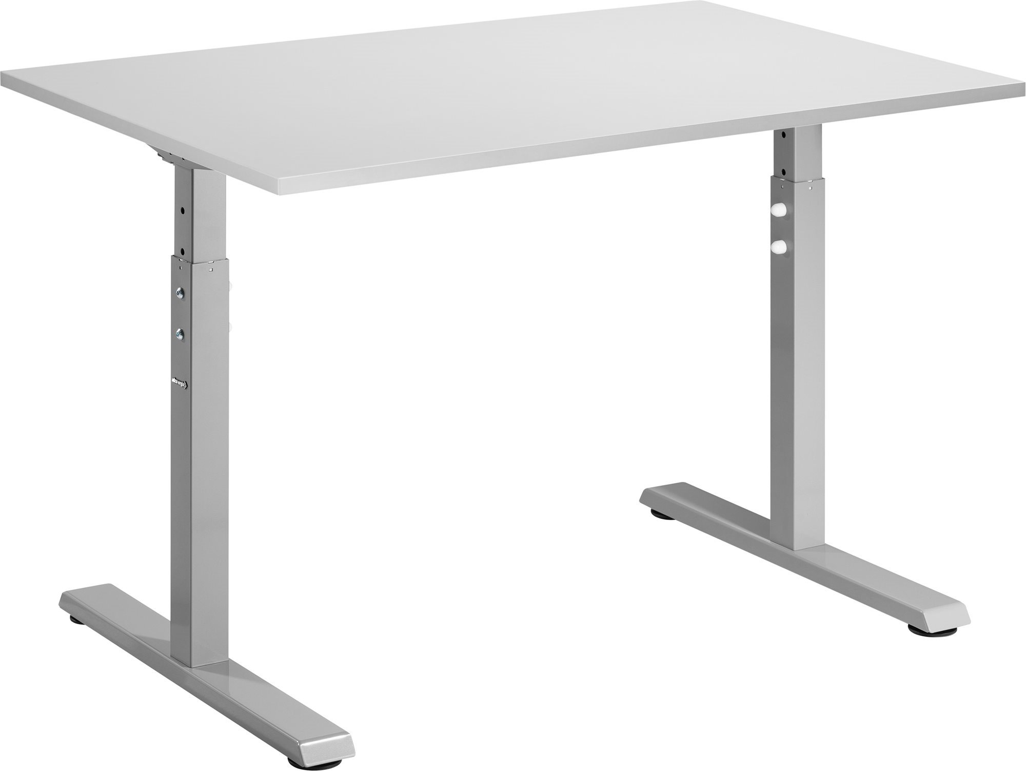 AlzaErgo Fixed Table FT1 sivý + Stolová doska TTE-12 120 × 80 cm biely laminát