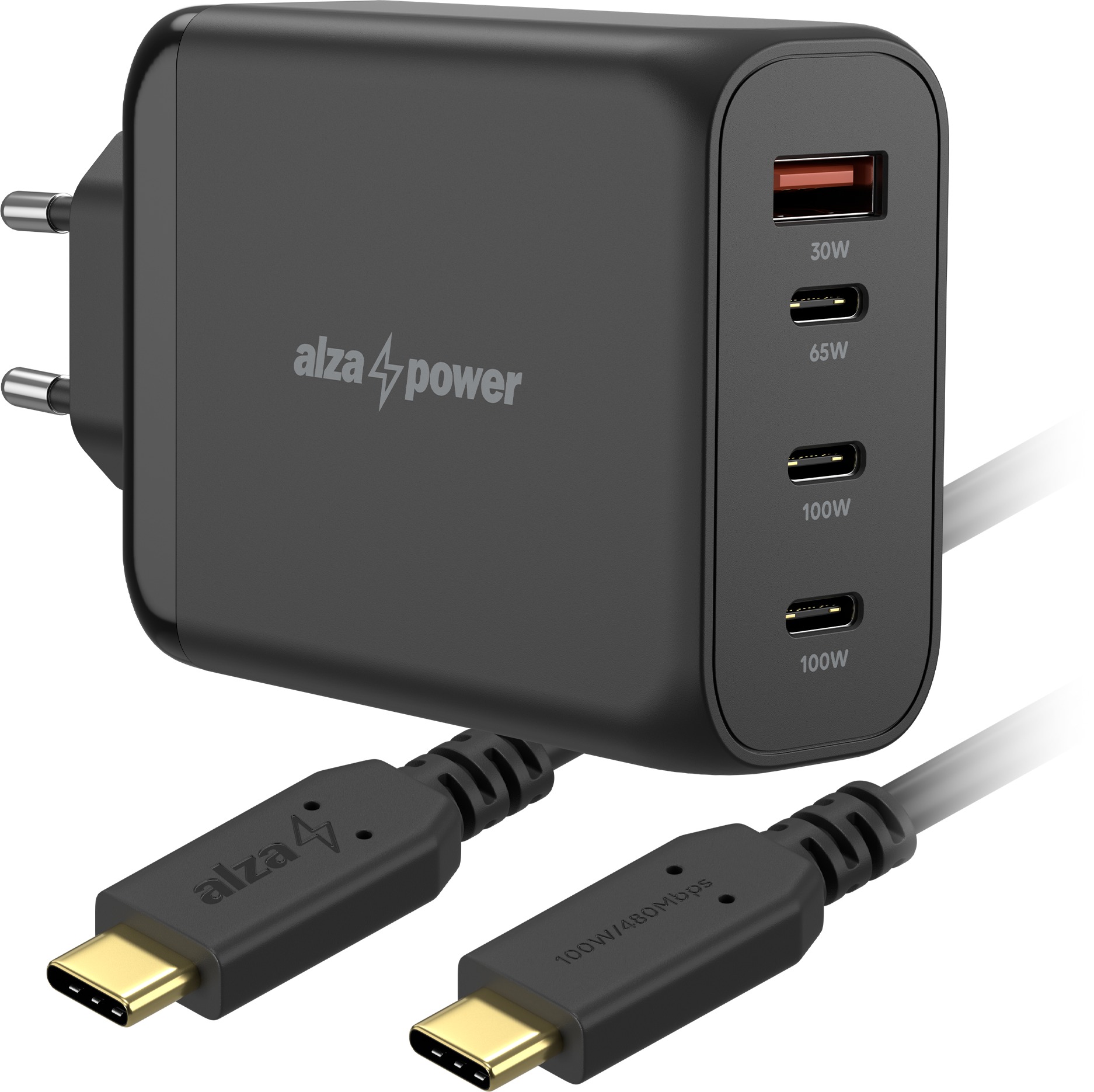 AlzaPower Ultimate X630 100W Čierna + Core USB-C 2.0 100 W 2m čierny