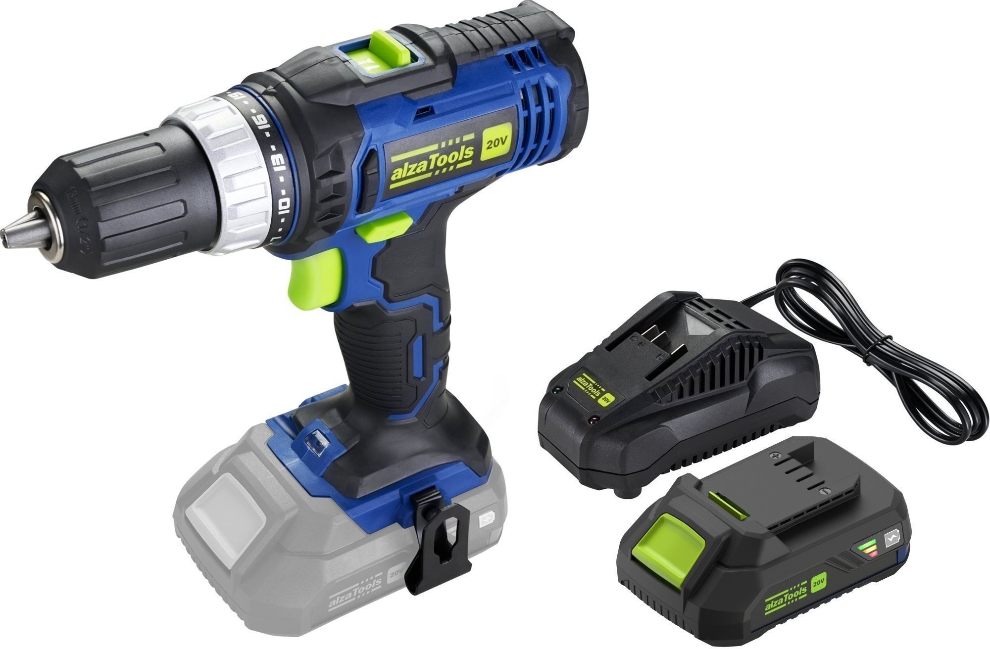 AlzaTools CD20V BatteryONE 20 V + 2,4 A nabíjačka + 2 Ah batéria