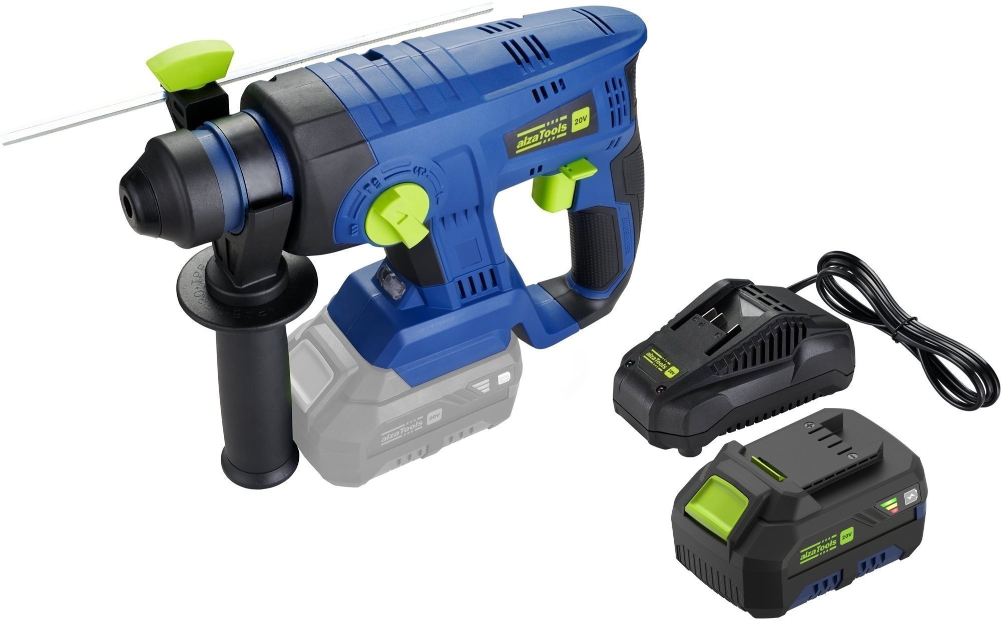 ALZATOOLS PRO Vŕtacie kladivo AKU CBRH20V Brushless BatteryONE 20V + 3,5 A nabíjačka + 4 Ah batéria