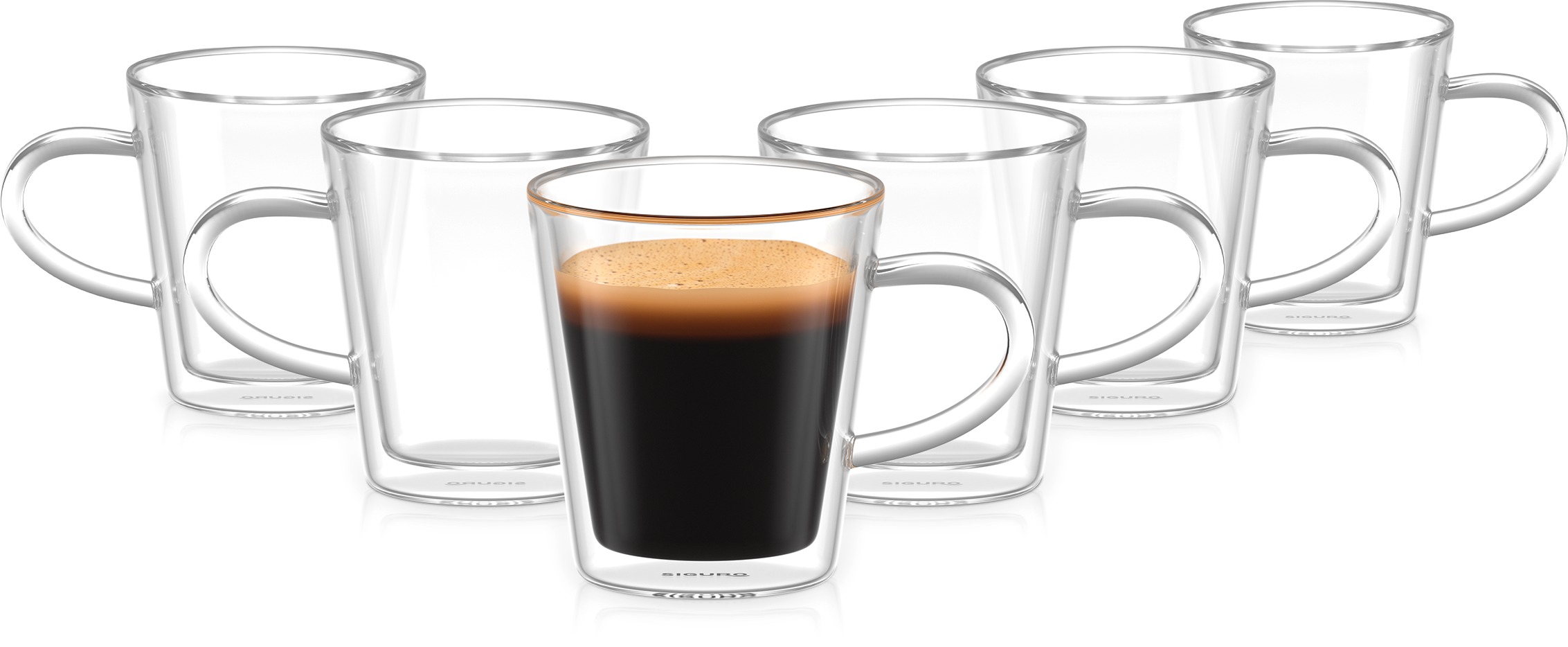 Siguro Hrnček z dvojstenného skla Lungo, 200 ml, 6 ks