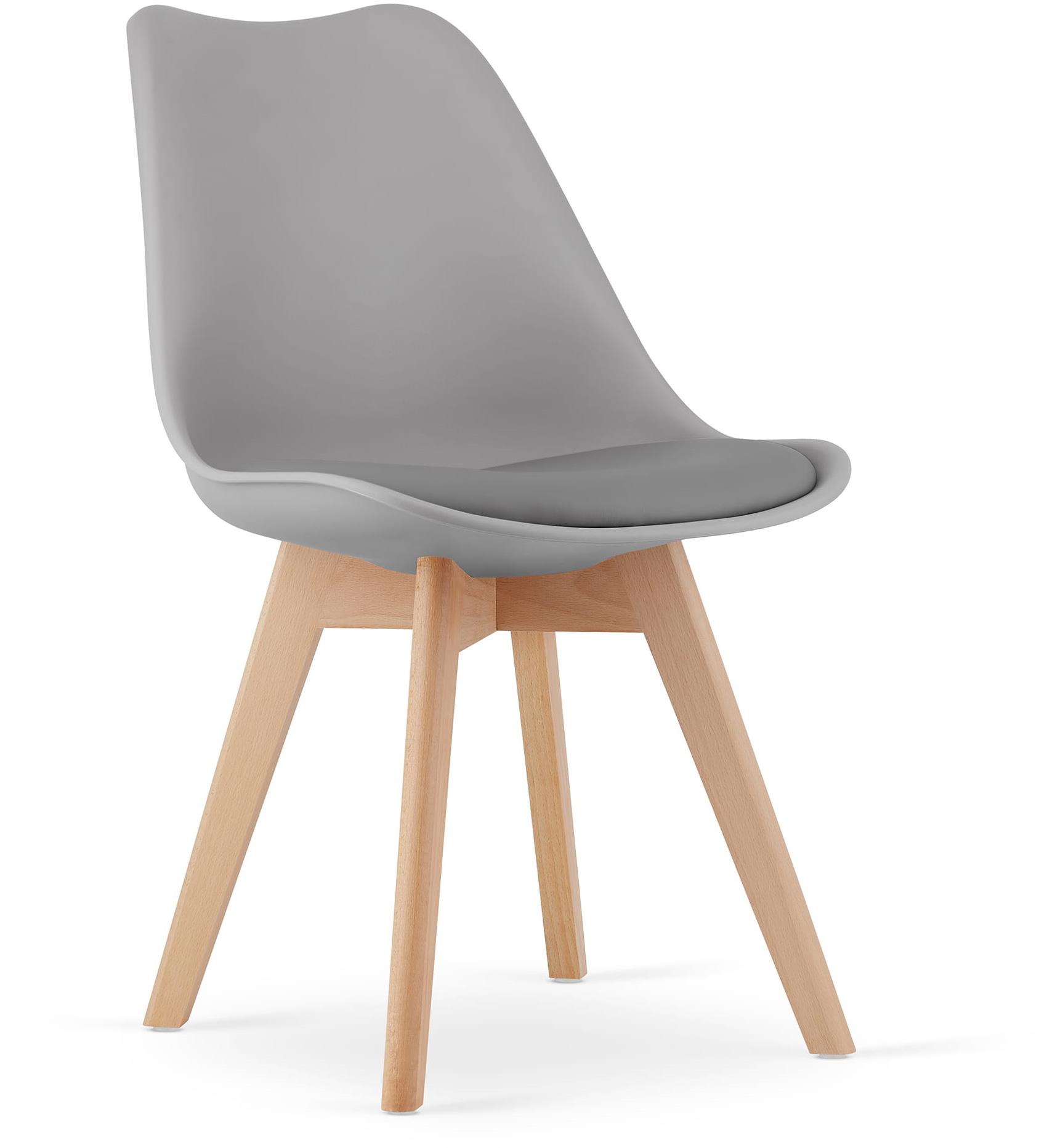 TEXTILOMANIE Svetlosivá stolička Bali mark s bukovými nohami