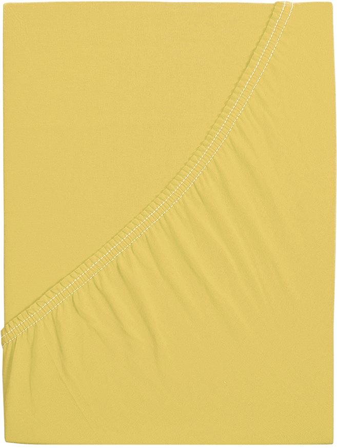 B.E.S. – Petrovice, s.r.o. Plachta na posteľ Jersey česaná bavlna MAKO – Žltá 200 × 220