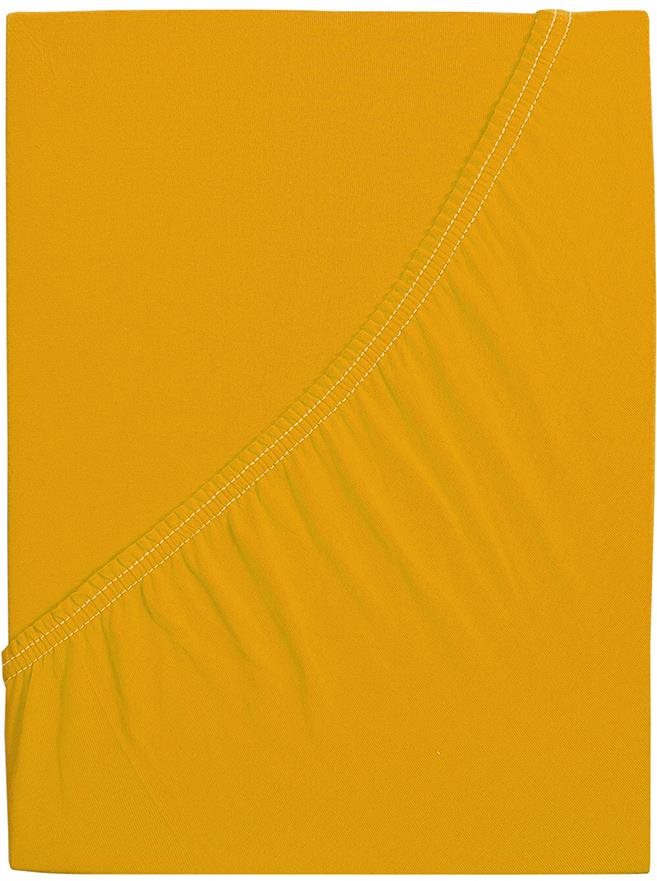 B.E.S. – Petrovice, s.r.o. Prestieradlo Jersey česaná bavlna MAKO – Sýta žltá 140-160 × 200