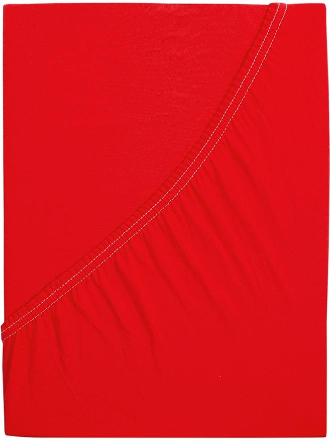 B.E.S. – Petrovice, s.r.o. Plachta na posteľ Jersey česaná bavlna MAKO – Červená 140 – 160 × 200