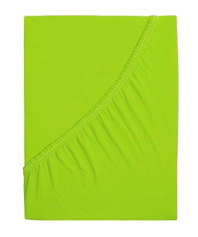 B.E.S. – Petrovice, s.r.o. Prestieradlo Jersey česaná bavlna MAKO – Svietivá zelená 120 × 200