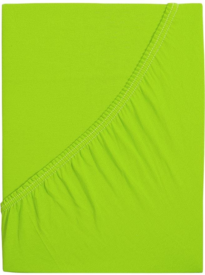 B.E.S. PETROVICE Plachta na posteľ Jersey česaná bavlna MAKO 200 × 220 cm, svietivo zelená