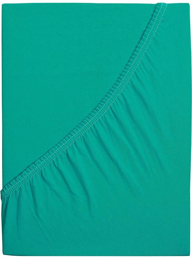 B.E.S. – Petrovice, s.r.o. Prestieradlo Jersey česaná bavlna MAKO – Zelený tyrkys 200 × 200