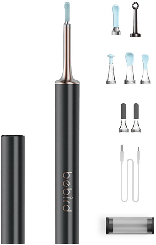 Bebird T15 – čistič ušního mazu s kamerou, čierny