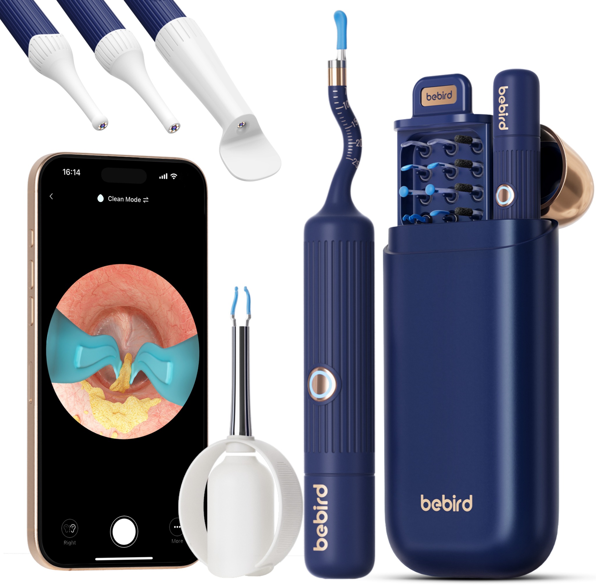 Bebird EarSight Plus I35R – čistič ušného mazu s kamerou, modrý