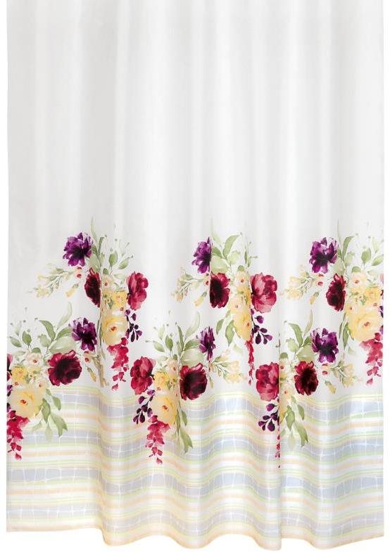 Bellatex kúpeľňový záves 180 × 200 cm farebné kvety