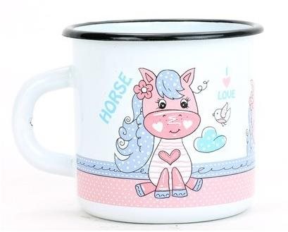 BELIS Smaltovaný hrnček Ponny 350 ml, priemer 8 cm