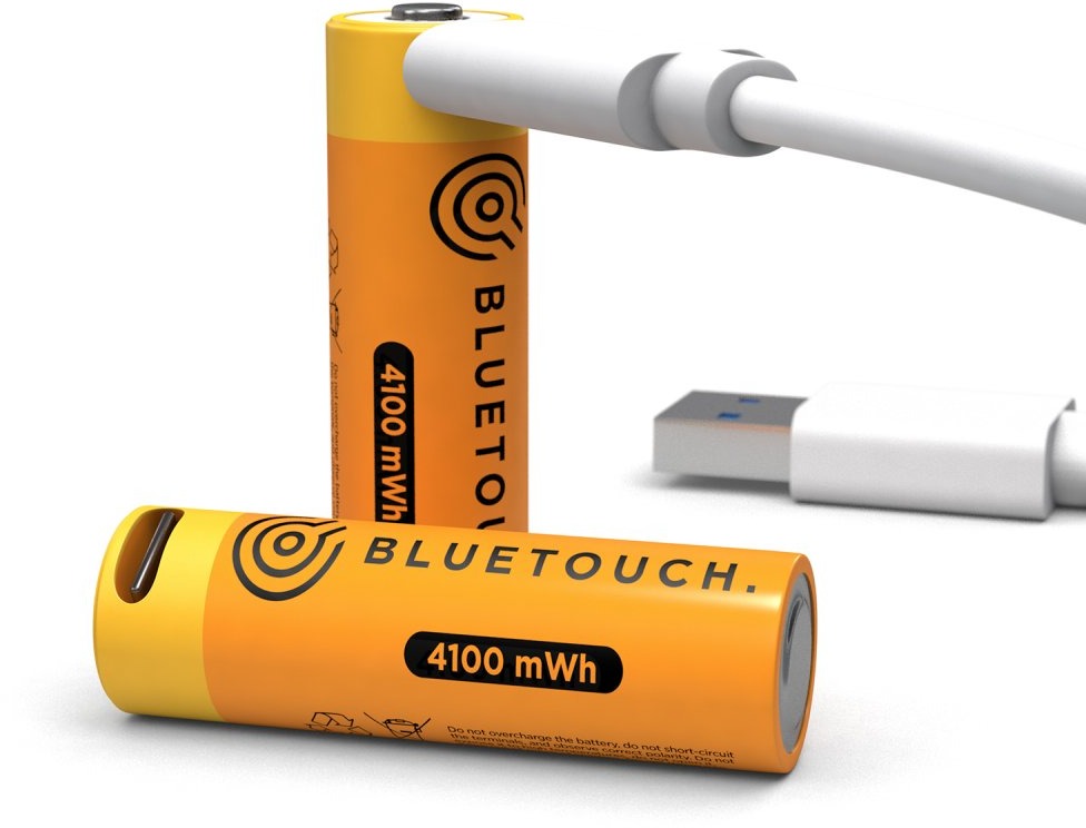BLUETOUCH USB-C nabíjateľná batéria – typ AA, 4 100 mWh, 2 ks v balení