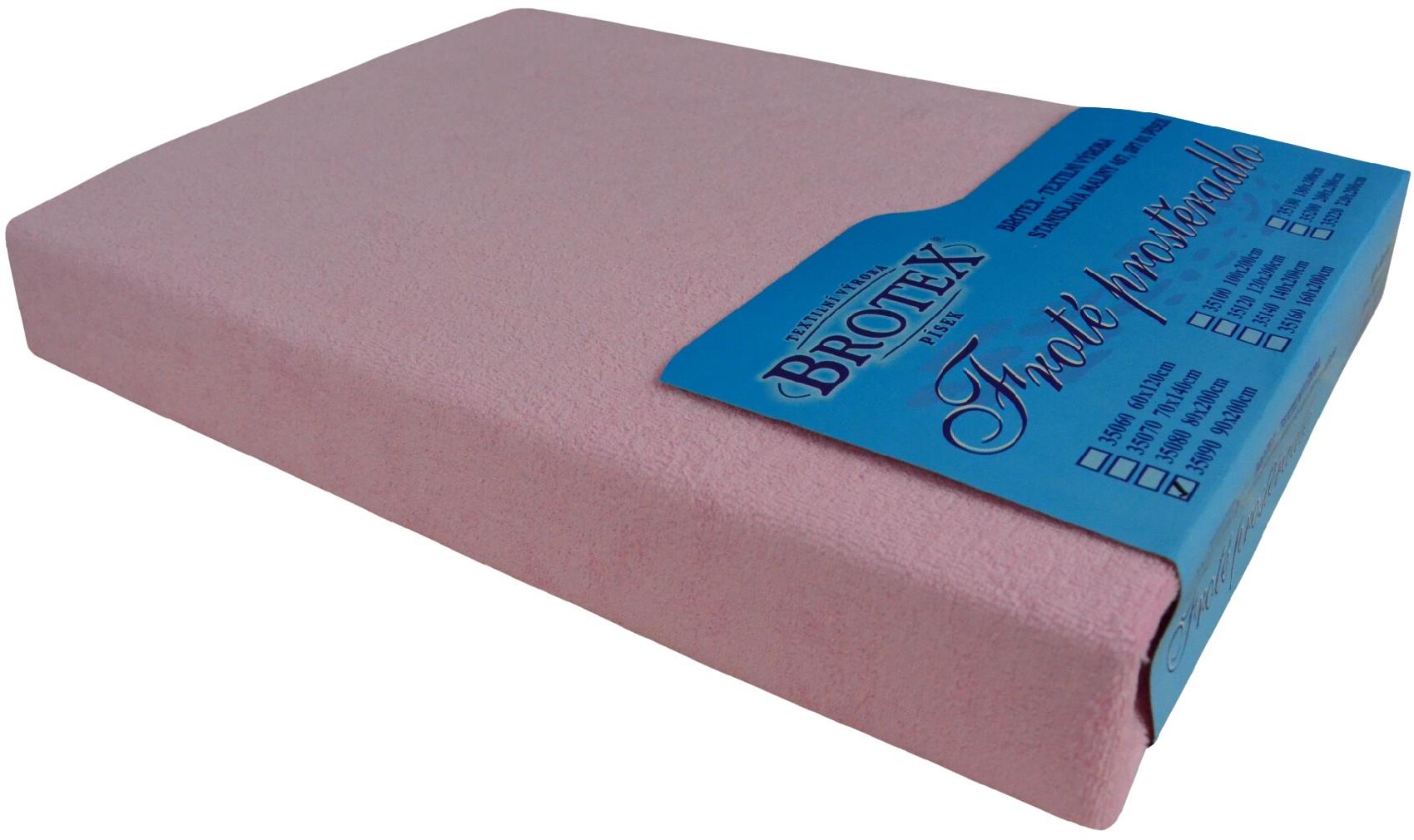 Brotex Froté prestieradlo 80 × 200 cm, ružové