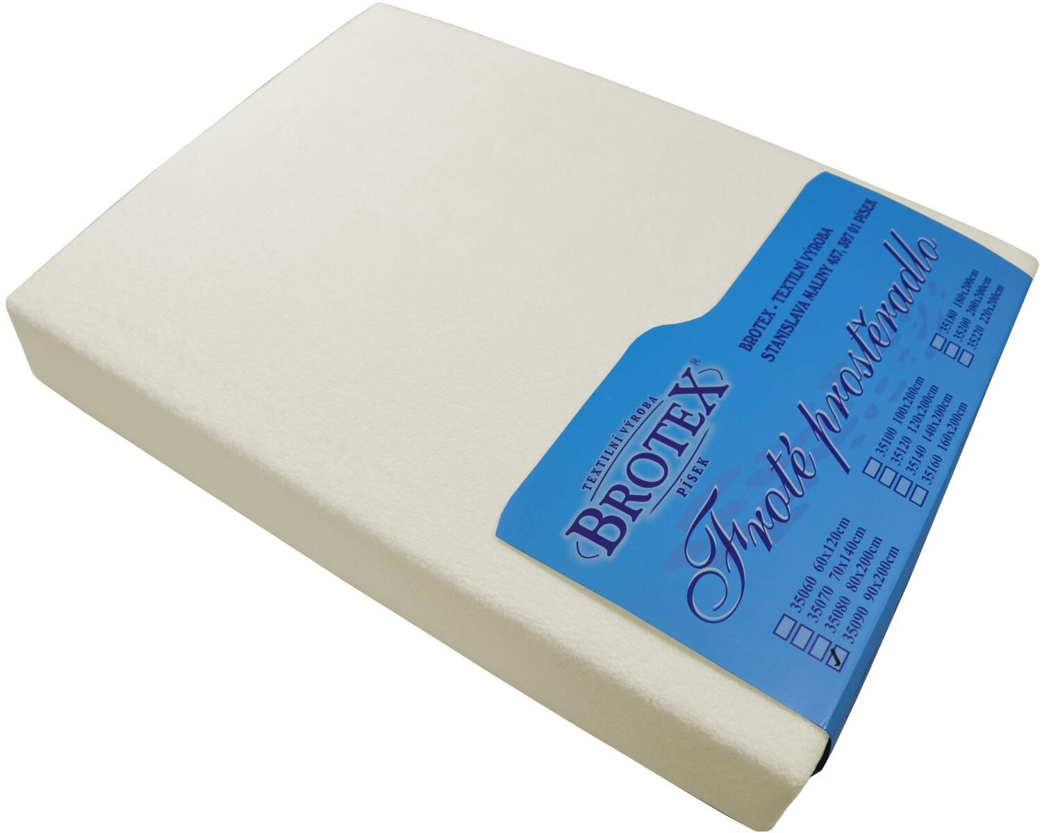 Brotex Froté prestieradlo 60 × 120 cm, smotanové, detské