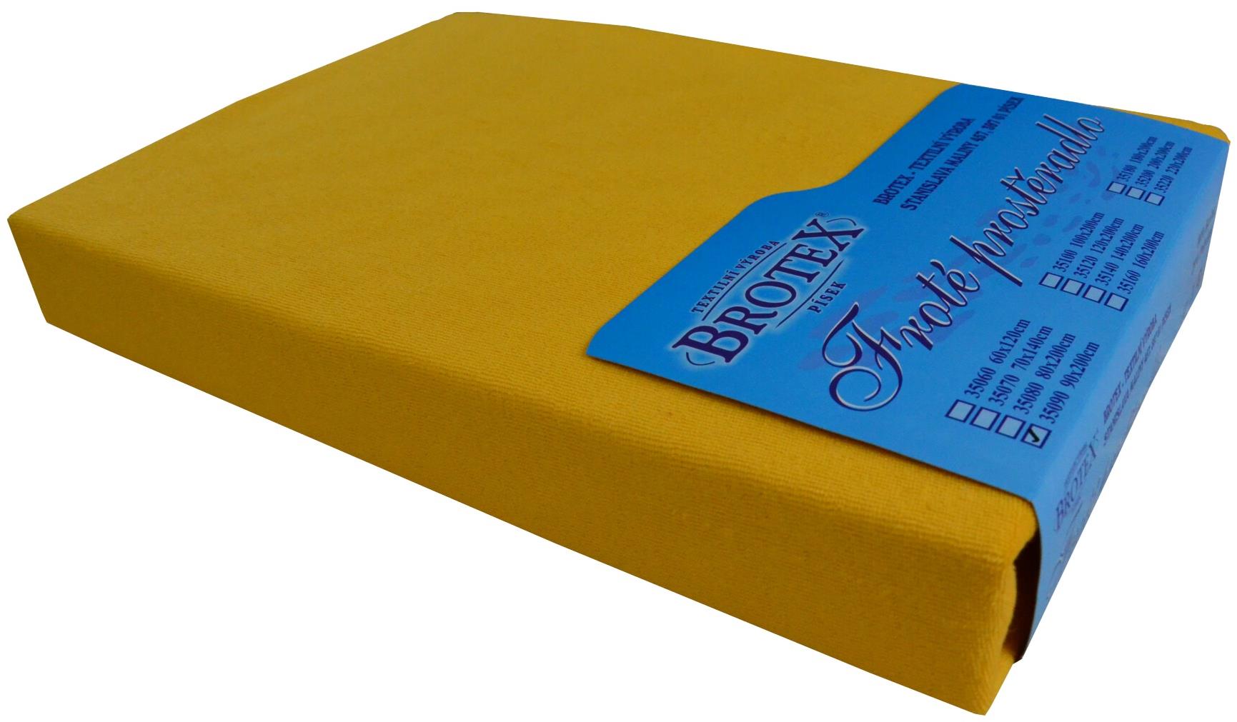 Brotex Froté prestieradlo 90 × 200 cm, sýto žlté