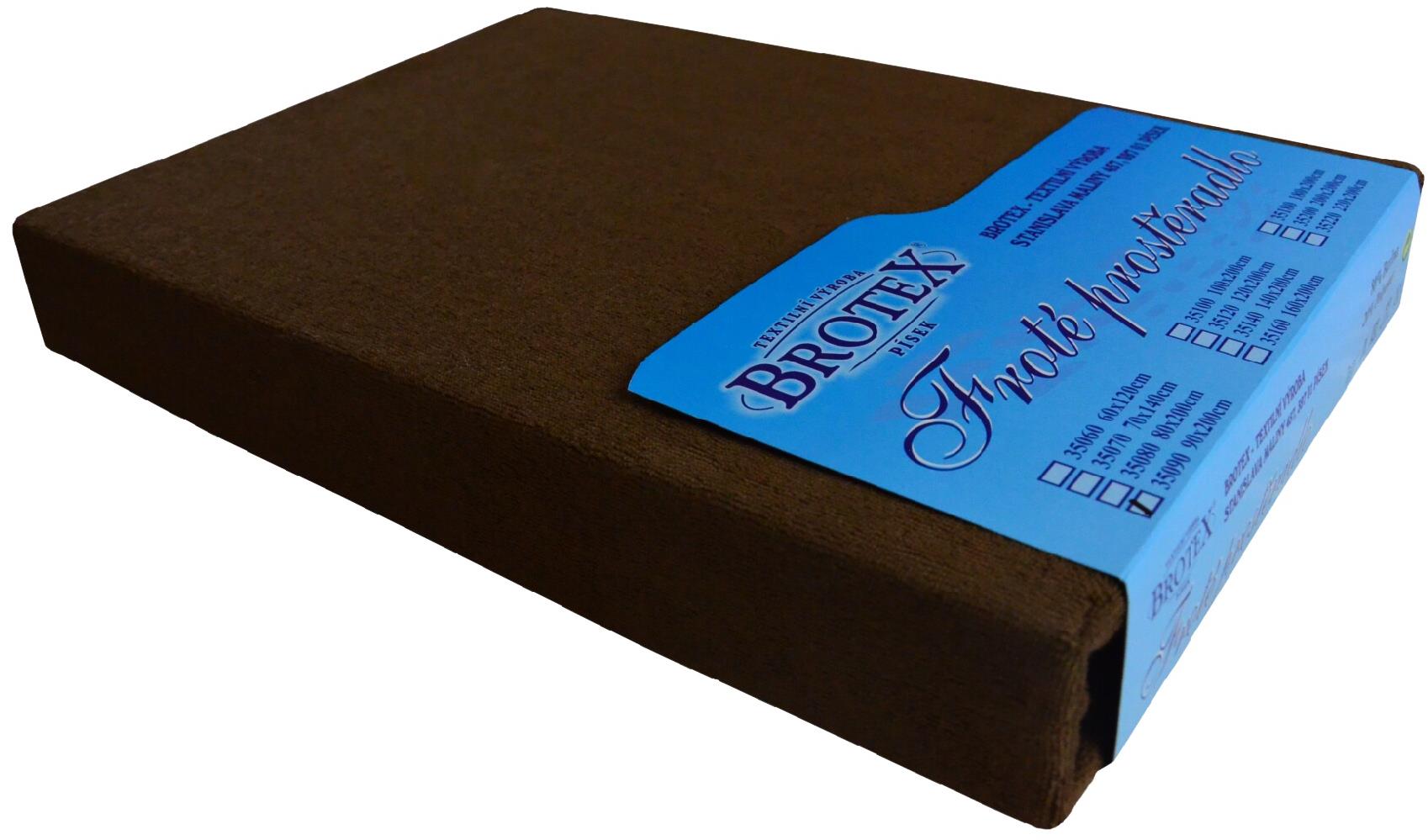 Brotex Froté prestieradlo 80 × 200 cm, tmavo hnedé