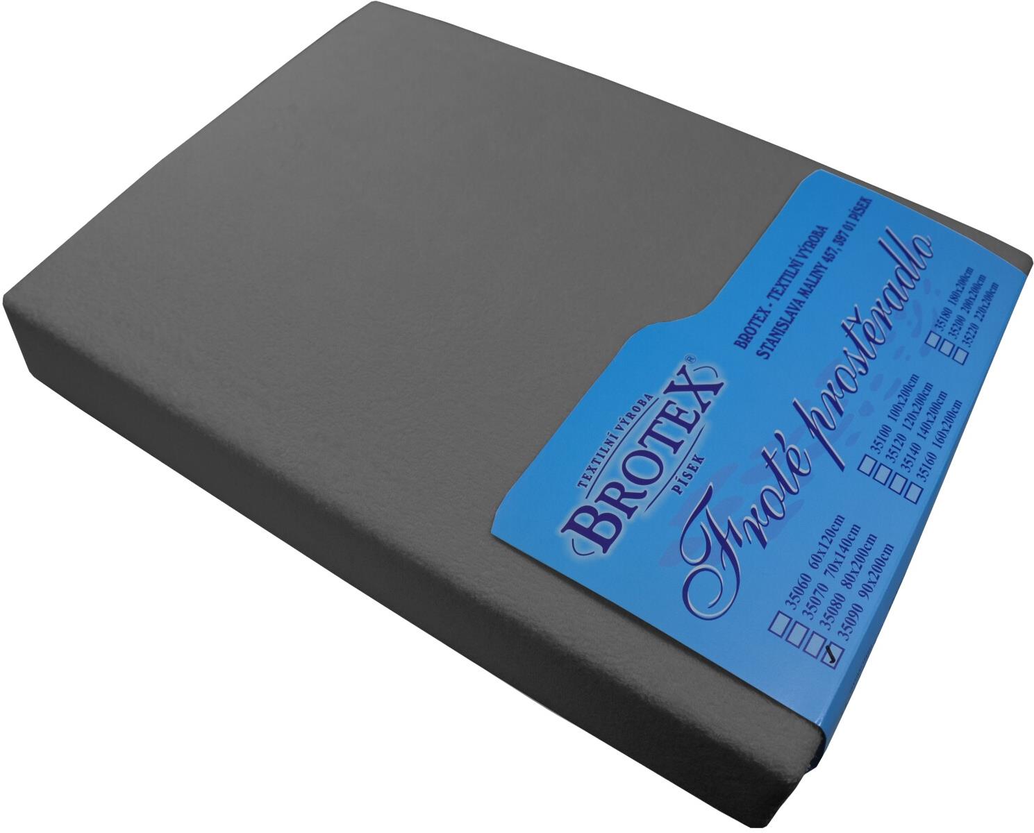 Brotex Froté prestieradlo 90 × 200 cm, tmavo sivé