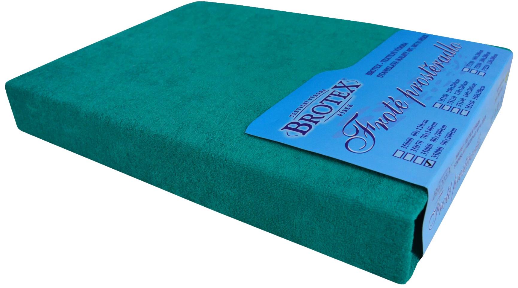 Brotex Froté prestieradlo 140 × 200 cm, tmavo zelené