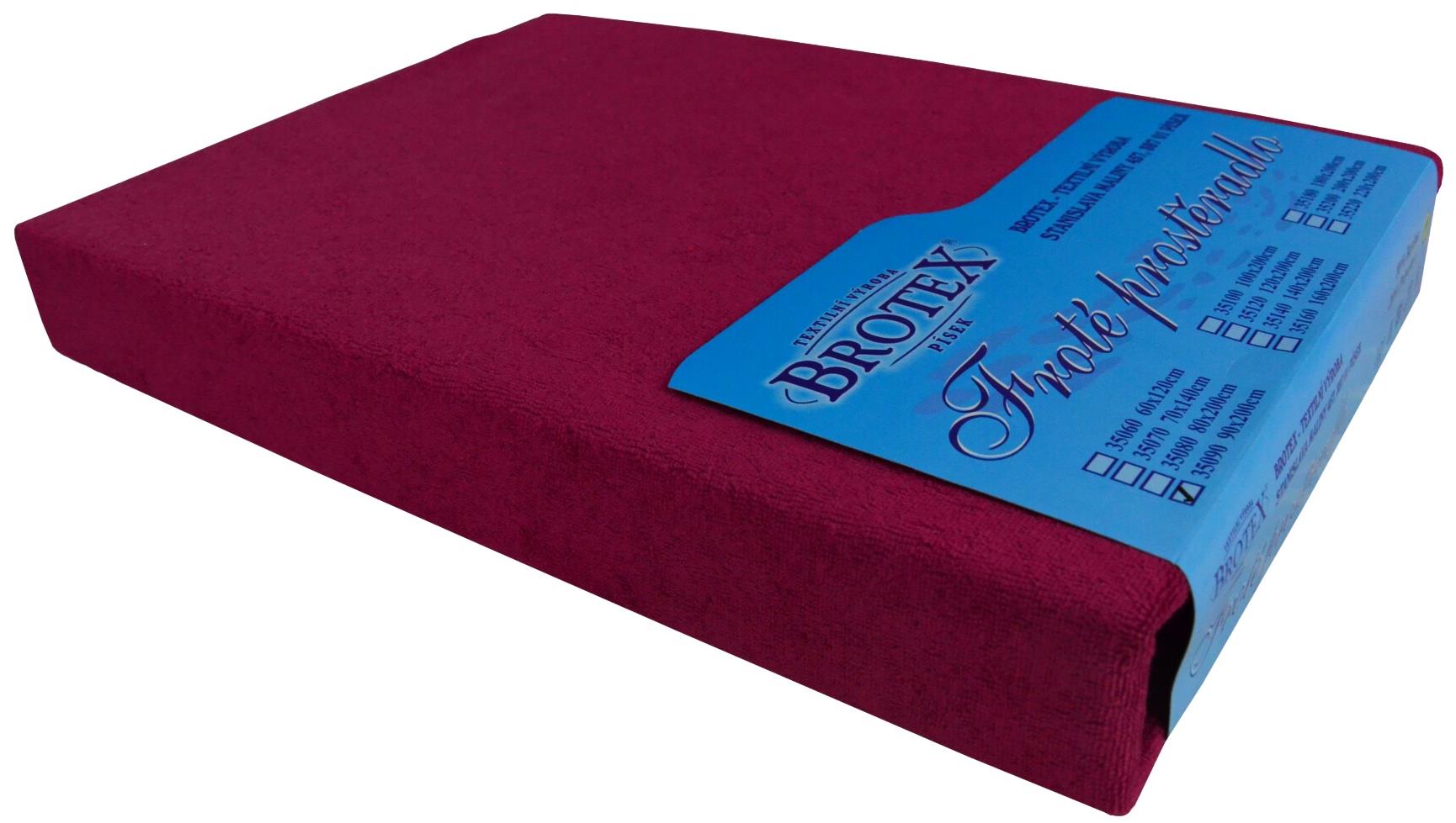 Brotex Froté prestieradlo 160 × 200 cm, vínové