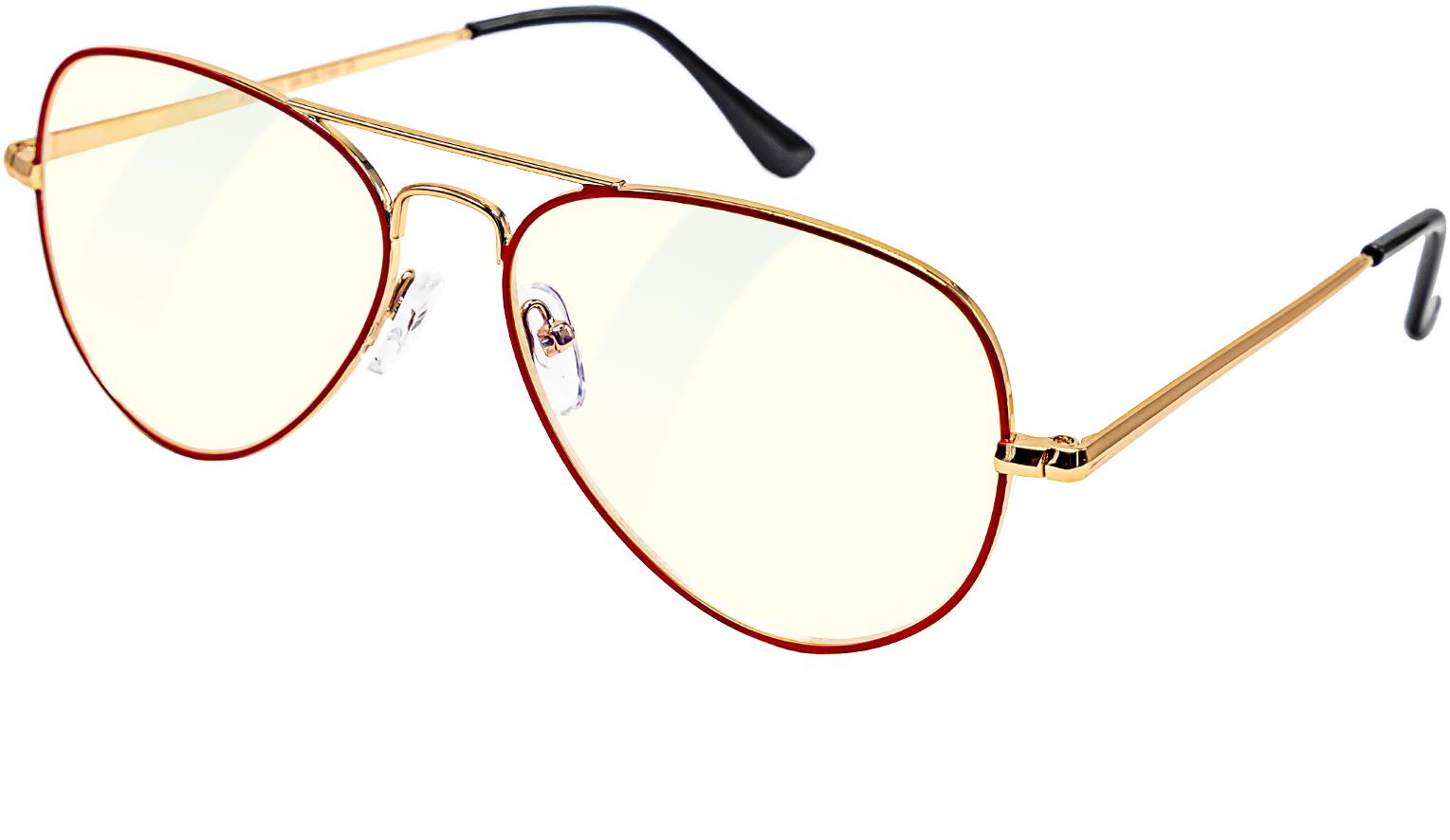 GLASSA, Blue Light Blocking Glasses PCG 09, +1,50 dio, červeno–zlatá