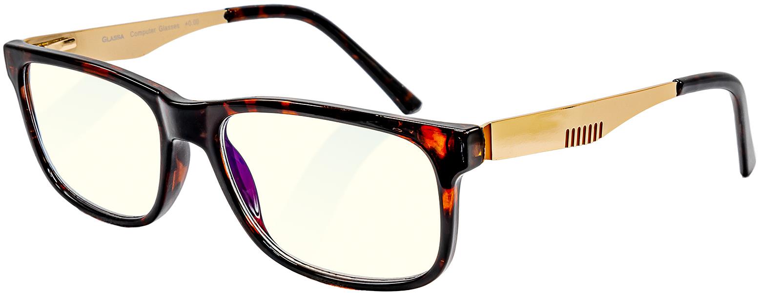 GLASSA, Blue Light Blocking Glasses PCG 02, +0.50 dio, hnedo zlaté