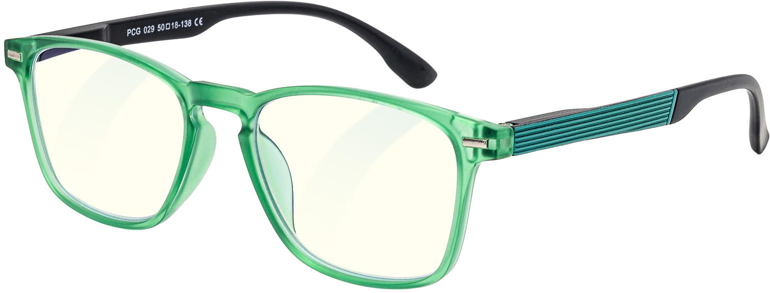 GLASSA Blue Light Blocking Glasses PCG 029, +0,00 dio, čierno-zelené