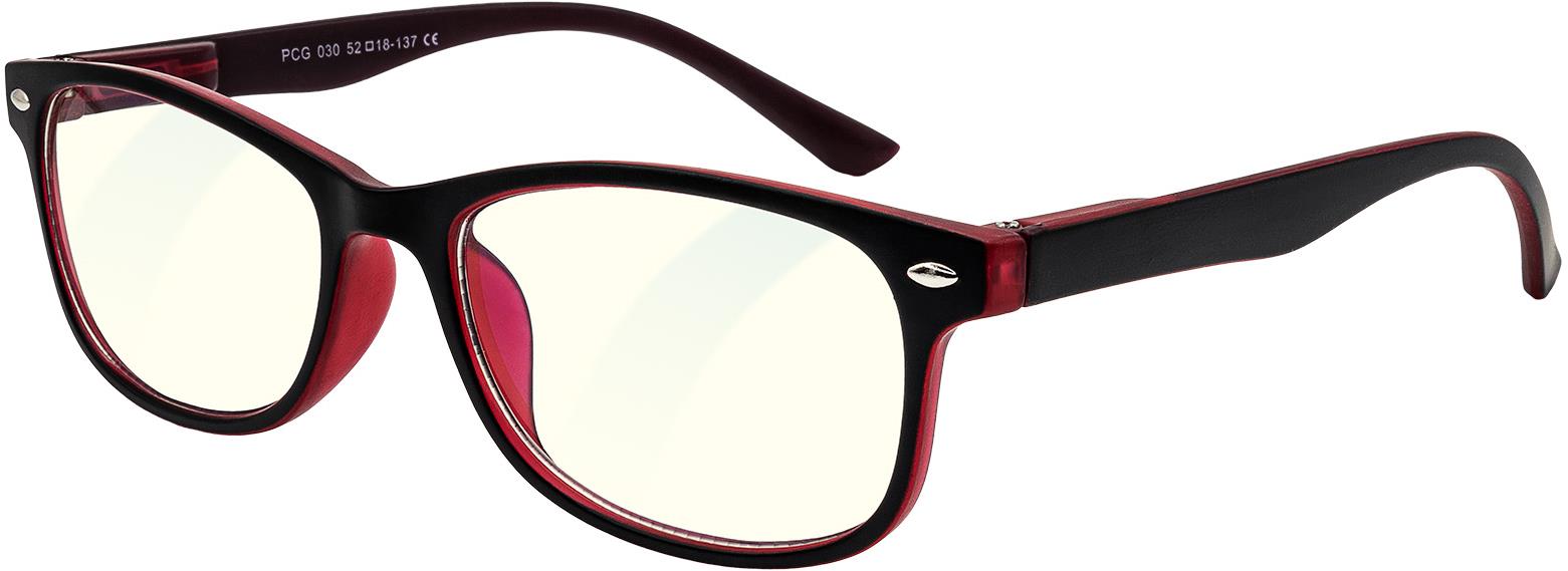 GLASSA Blue Light Blocking Glasses PCG 030, +0,50 dio, čierno-červené