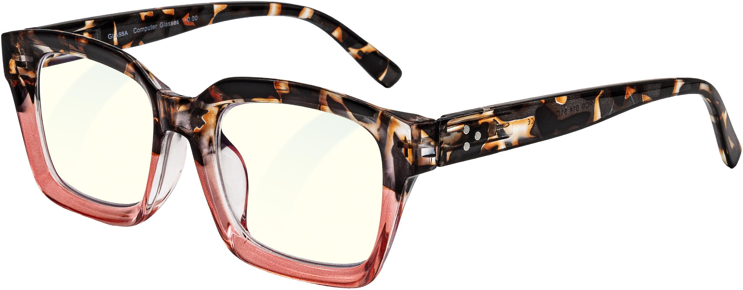 GLASSA Blue Light Blocking Glasses PCG 014, +1,50 dio, červený vzor