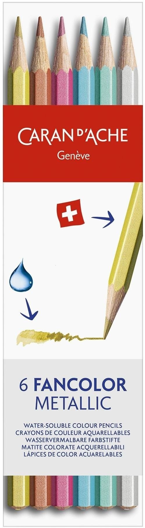 CARAN D'ACHE Fancolor Metallic 6 farieb