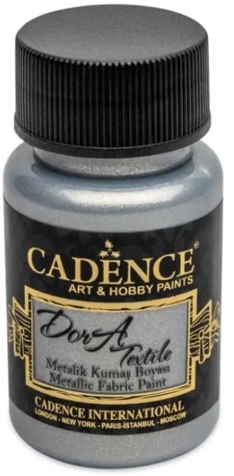 Cadence Metalická farba na textil 50 ml, strieborná
