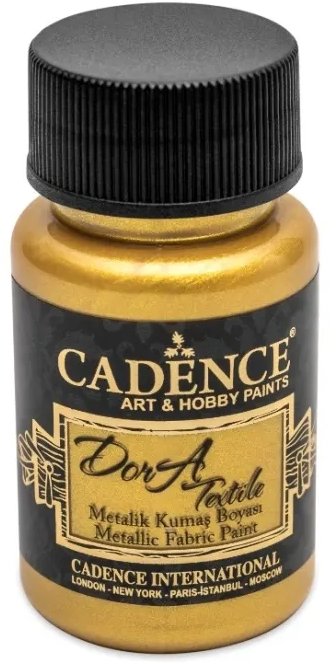 Cadence Metalická farba na textil 50 ml, sýta zlatá