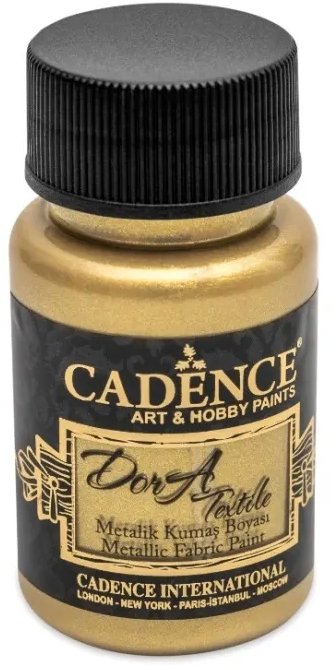 Cadence Metalická farba na textil 50 ml, biele zlato