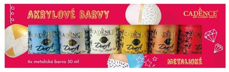 Cadence Akrylové farby 6× 30 ml Metalické