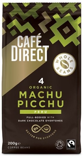 Cafédirect BIO Machu Picchu SCA 82 zrnková káva 200 g