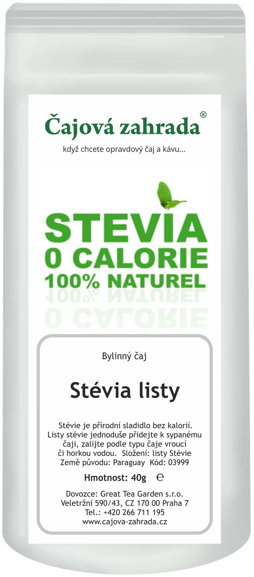 Čajová záhrada Stévia listy