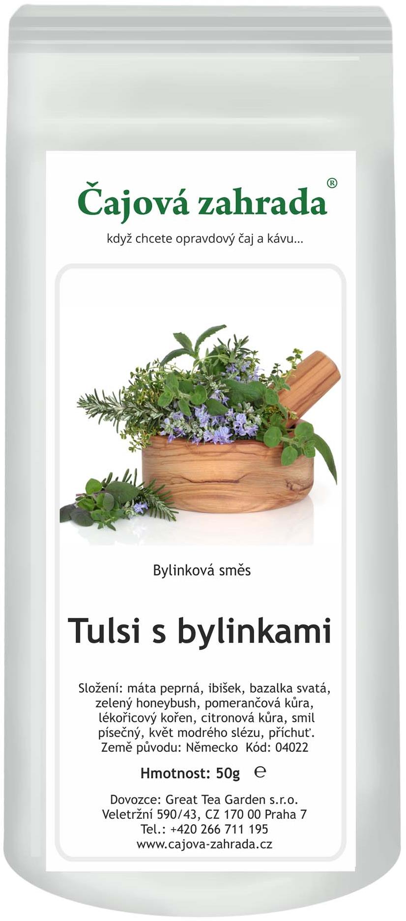 Čajová záhrada Tulsi s bylinkami