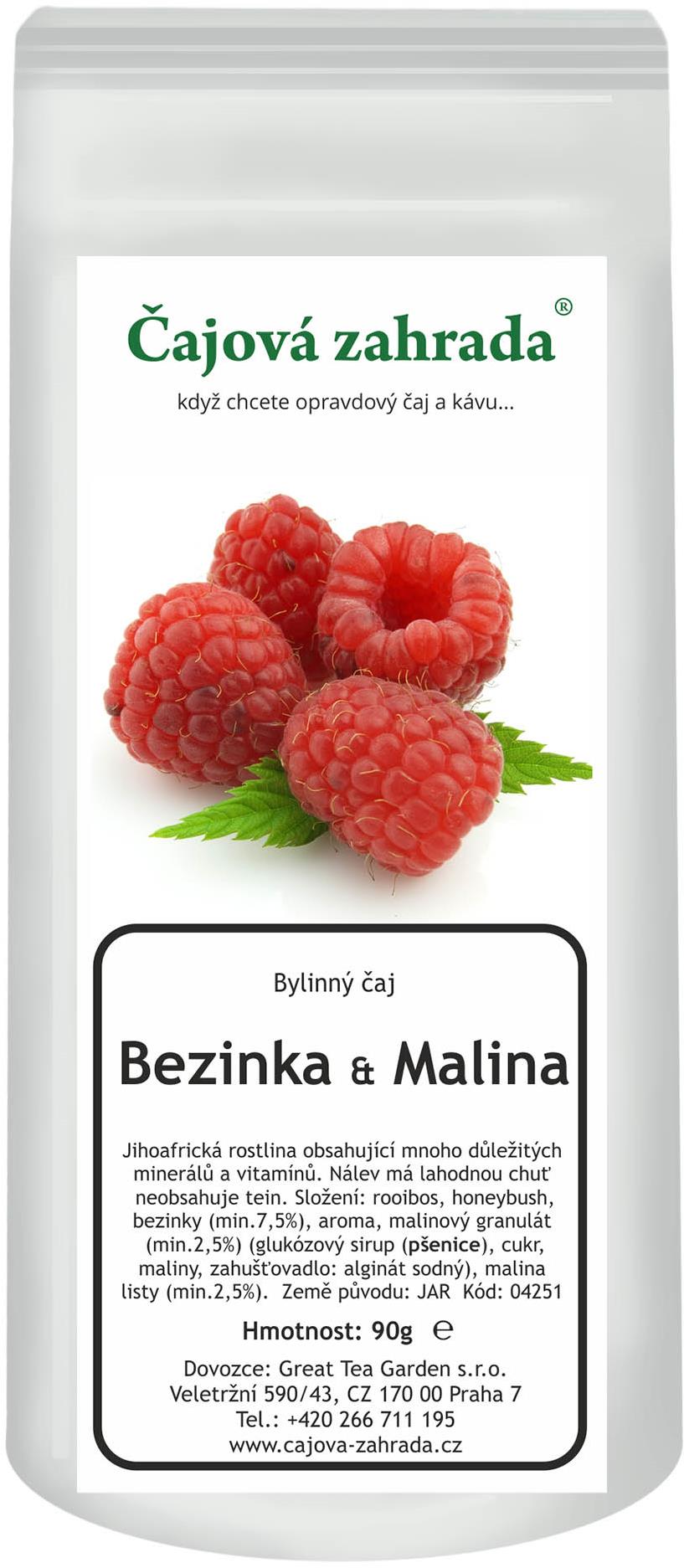 Čajová záhrada Rooibos Baza & Malina 90 g