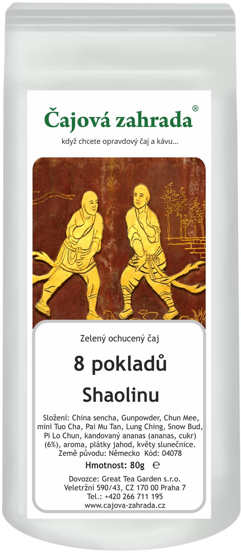Čajová záhrada – 8 pokladov Shaolinu – zelený ochutený čaj, 500 g
