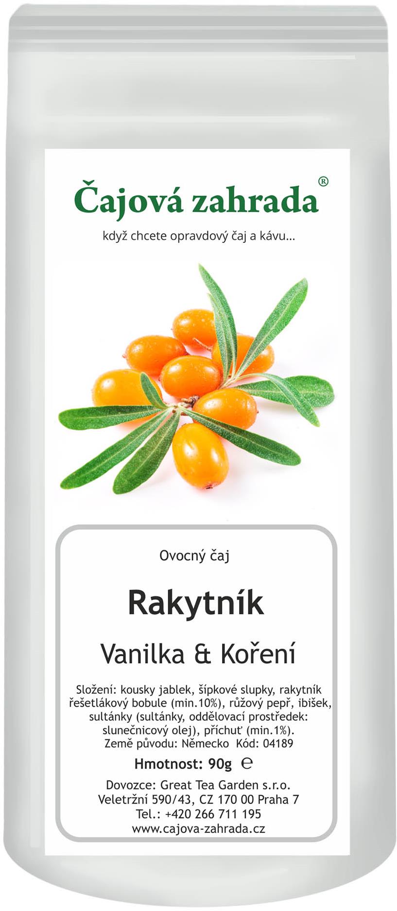 Čajová záhrada – Rakytník & Vanilka & Korenie – ovocný čaj, 90 g