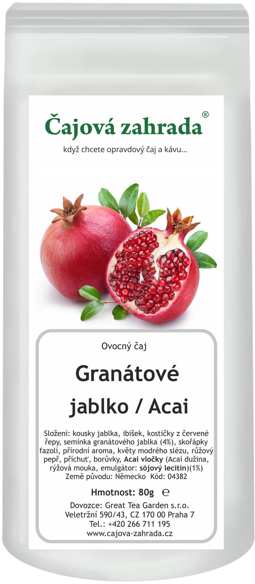 Čajová záhrada – Granátové jablko & Acai – ovocný čaj, 80 g