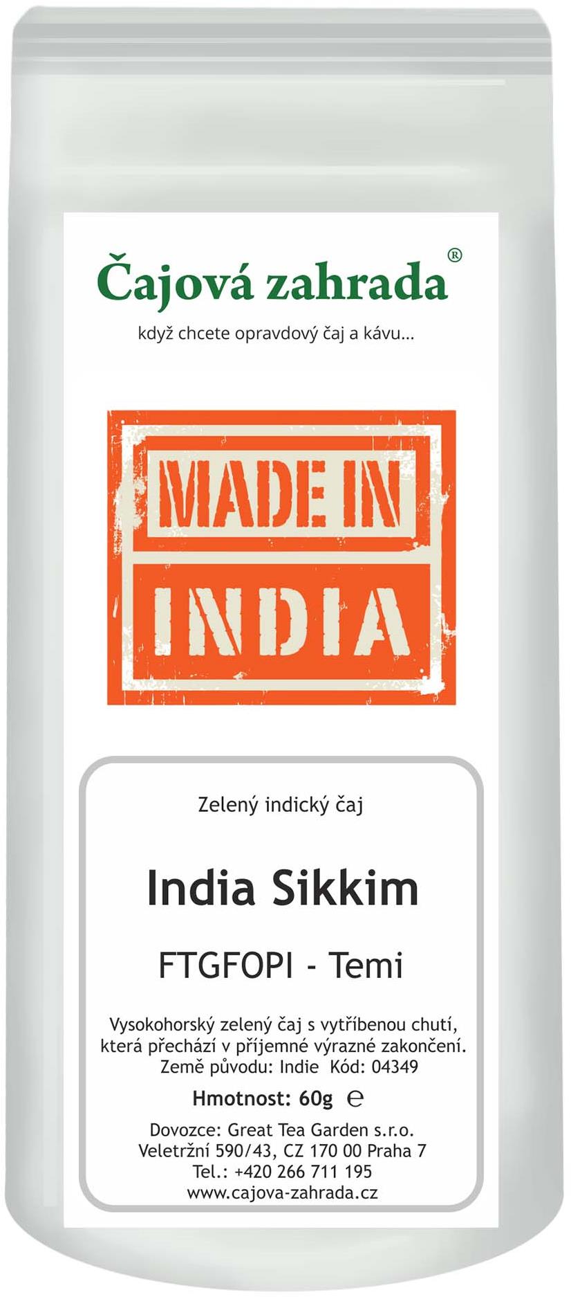 Čajová záhrada – India Sikkim Temi Green – zelený čaj, 60 g