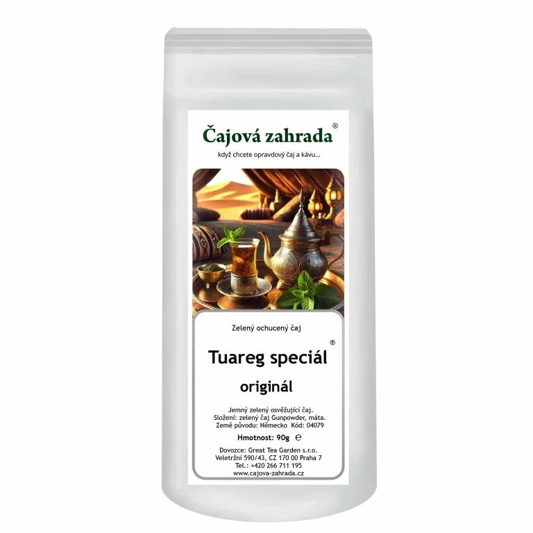Čajová záhrada – Tuareg špeciál® – zelený ochutený čaj, 90 g