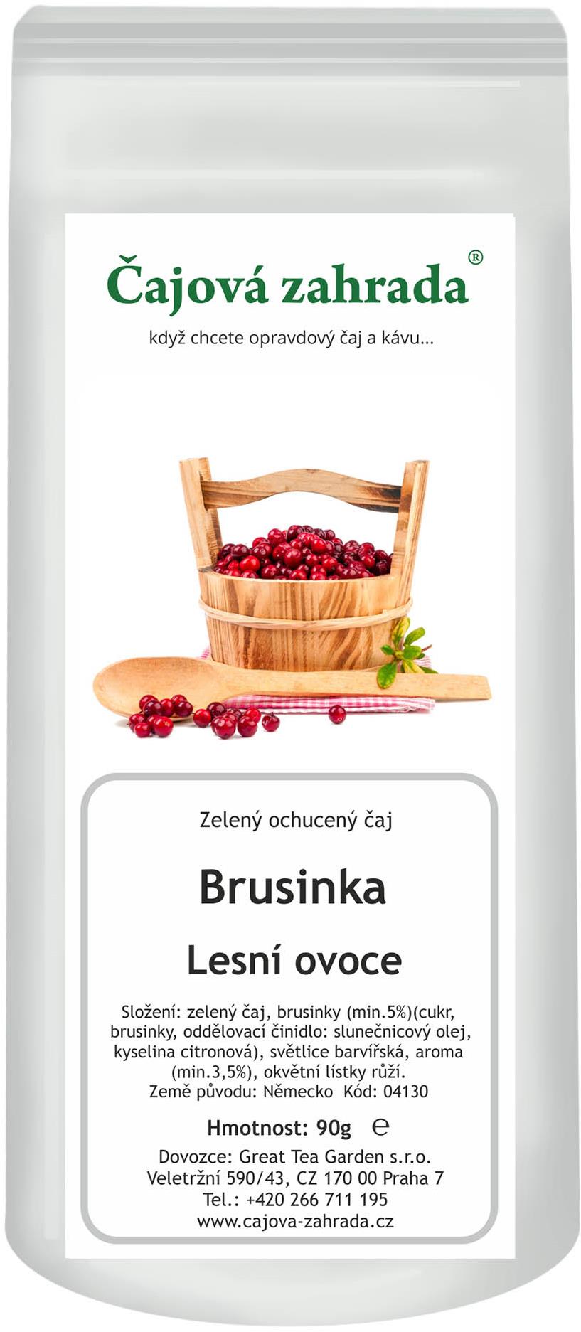 Čajová záhrada – Brusnica & Lesné ovocie – zelený ochutený čaj, 90 g
