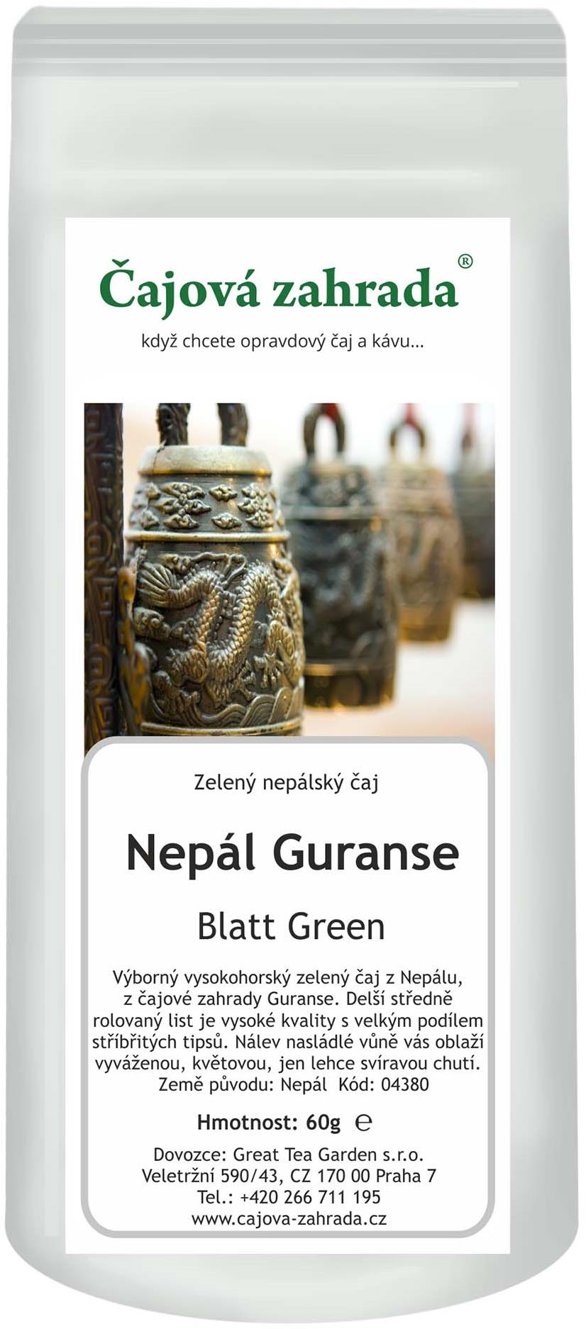 Čajová záhrada – Nepál Guranse Blatt Green – zelený čaj, 60 g